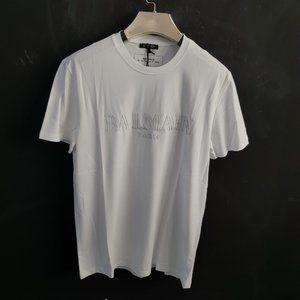 Balmain Men Logo Print White Tee
